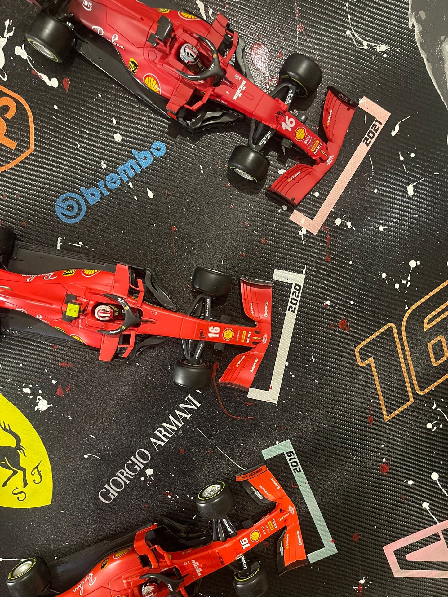 Tableau Evolution de la Scuderia Ferrari F1 Charles Leclerc